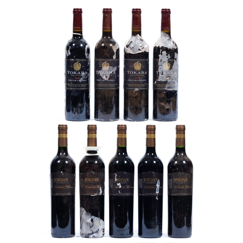 436 - Jordan Cobblers Hill, 2015, five bottles and Tokara 2010 Director's Reserve, four bottles, levels go... 