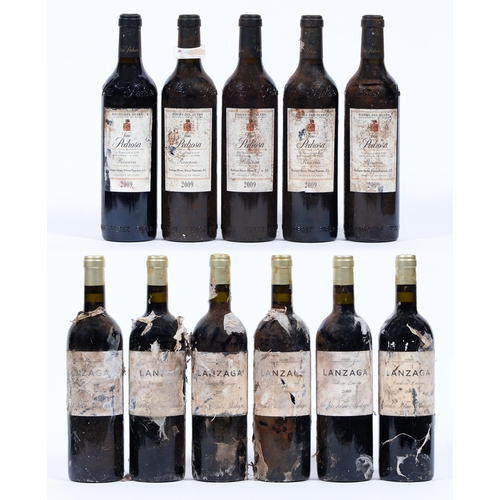 453 - Lanzaga Rioja, 2009, six bottles, Pedrosa Reserva 2009, four bottles, levels good (10)... 