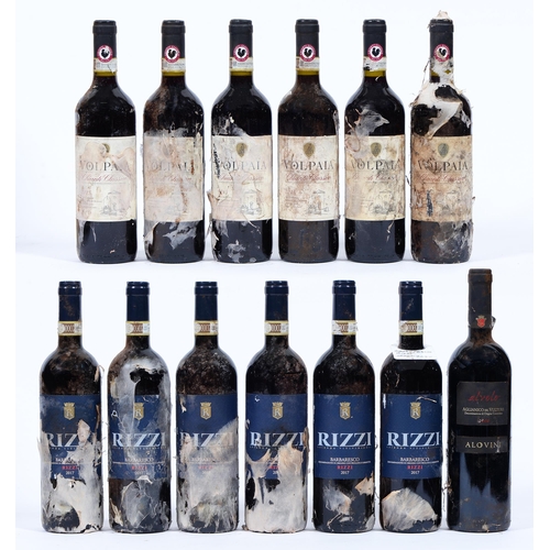 456 - Rizzi Barbaresco, 2017, seven bottles, Volpaia Chianti Classico 2015, six bottles, levels good (13)... 