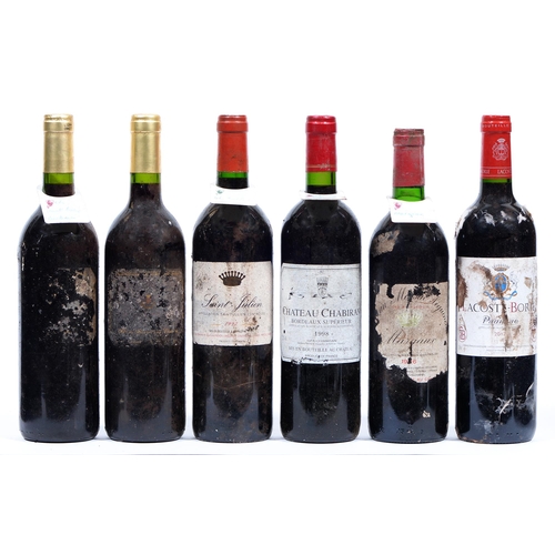 463 - Chateau Marsac Seguineau, 1986, one bottle, Chateau Chabiran, 1998, CB, one bottle, Lacoste Borie 20... 