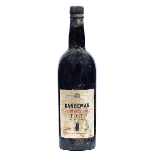 467 - Sandeman Vintage Port, 1960, one bottle, branded foil capsule, label fair, level bottom neck... 