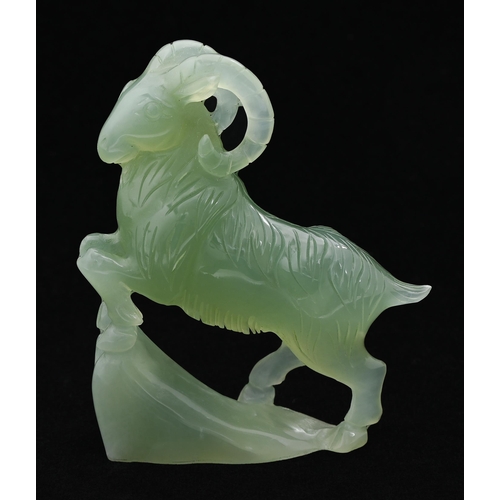 645 - A Chinese jade carving of a goat, 11.5cm h