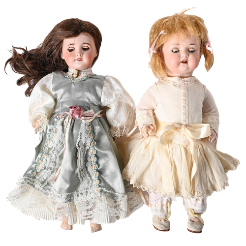 731 - Two composition character dolls with SFBJ or German bisque head, early 20th c, 31cm h... 