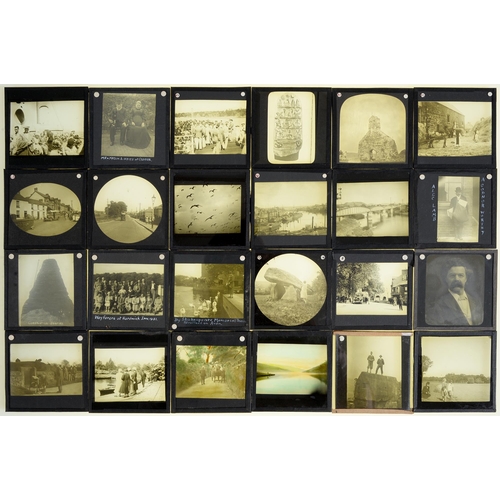 763 - Magic lantern slides and glass negatives. United Kingdom, to include coastal, castle ruins, churches... 