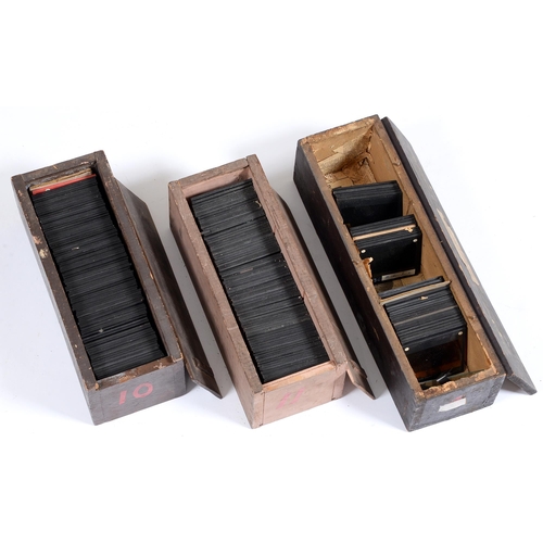 763 - Magic lantern slides and glass negatives. United Kingdom, to include coastal, castle ruins, churches... 