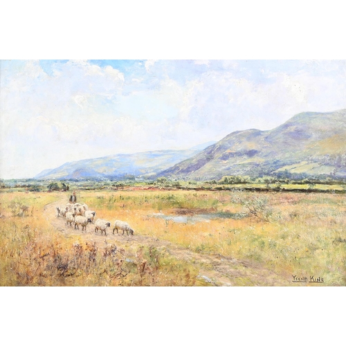 915 - Henry John Yeend King RBA, RI (1855-1924) - Driving Sheep on a Winding Lane, signed, oil on canvas, ... 