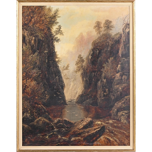 920 - William Mellor (1851-1931) - A River Gorge, signed, oil on canvas laid on board, 88 x 68cm... 