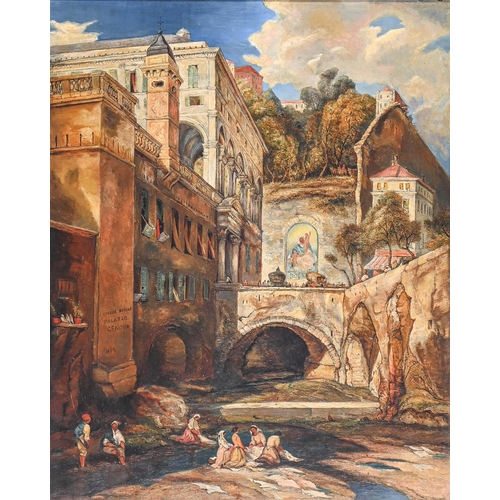 945 - Attributed to James Holland (1799-1870) - The Fountain of St Hugo of Genoa near the Palazzo Andrea D... 