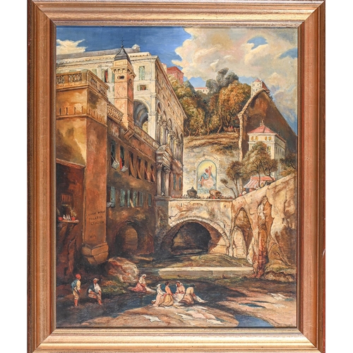 945 - Attributed to James Holland (1799-1870) - The Fountain of St Hugo of Genoa near the Palazzo Andrea D... 