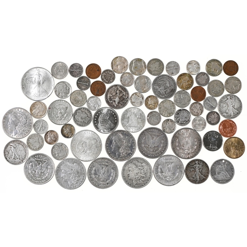 136 - U.S.A, Morgan dollars, including better grades (9), other silver dollars (2), with quantity of minor... 