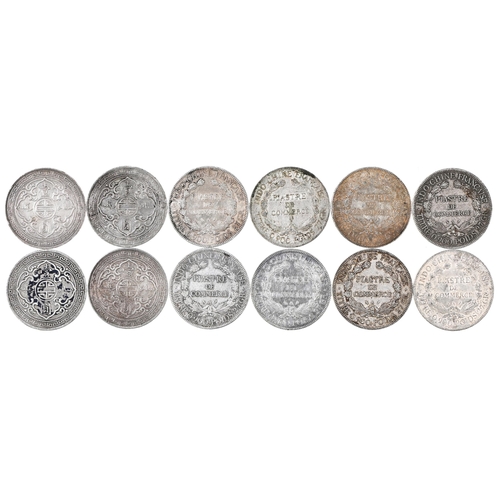 137 - World Silver crowns, French Indo China (8); Straits Settlements (4), mostly Fine (12)