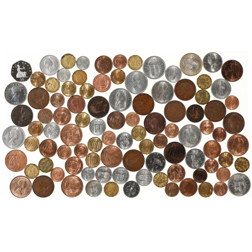 140 - United Kingdom in cupro nickel and bronze, including better grades and key dates, brass 3ds, 1946, 1... 