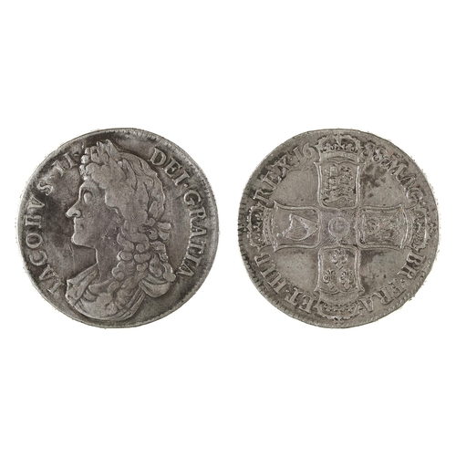 261 - James II, Crown, 1688, irregular toning, Fine