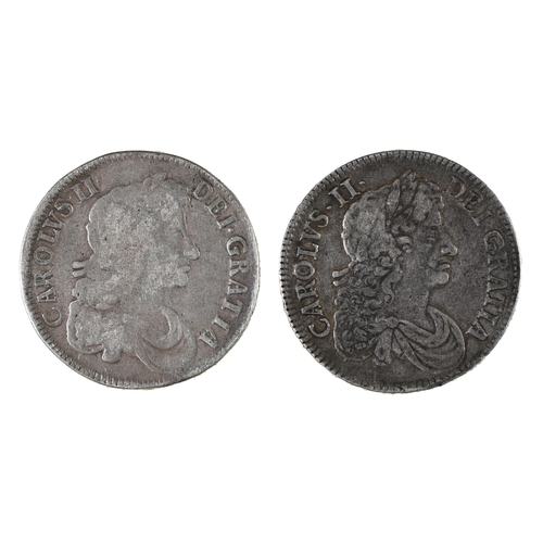 320 - Charles II, Crowns, 1677 vg+; 1679 good Fine+ (2)