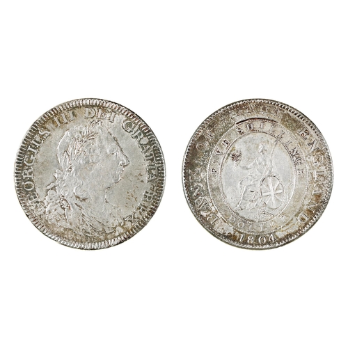 327 - George III, Bank of England, Dollar 1804, 25.8gm, much of under type clear, EF+