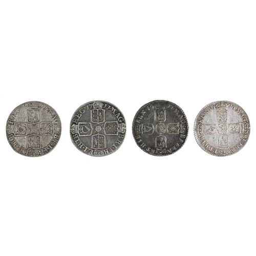 430 - William III, Sixpences, 1696, VF; 1697e good Fine; Queen Anne, Sixpences 1711, Fine (2) (4)