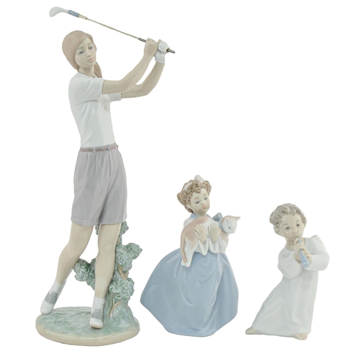 10 - Three Lladro figures, 37cm h and smaller, printed mark