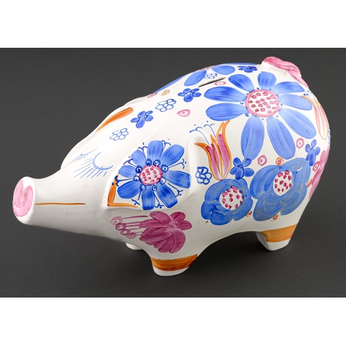 21 - An Arthur Wood earthenware piggy bank of the largest size, c1960, 20cm h, printed mark... 