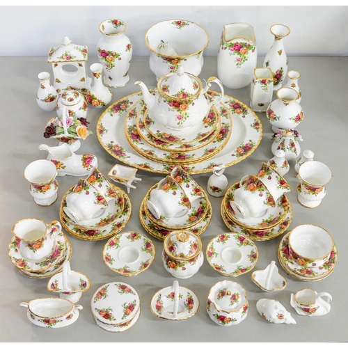 39 - An extensive Royal Albert Old Country Roses pattern dinner service, printed mark