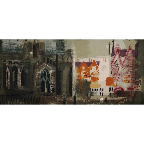 453 - John Piper CH (1903-1992) - Northern Cathedral, n.d. [1960], screen printed on Sanderlin textile, fo... 