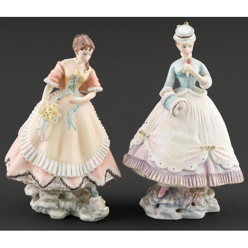 69 - Two Royal Worcester figures of Lisette and Penelope from the Victorian Series modelled by Ruth van R... 