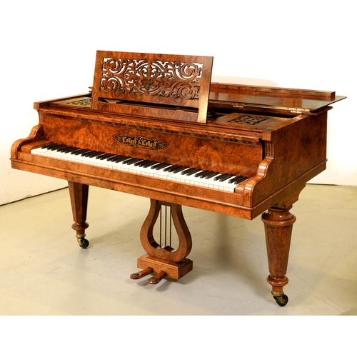 770 - A Victorian figured walnut 5ft 6in grand piano, Collard & Collard, London, No 15675, branded Sel... 