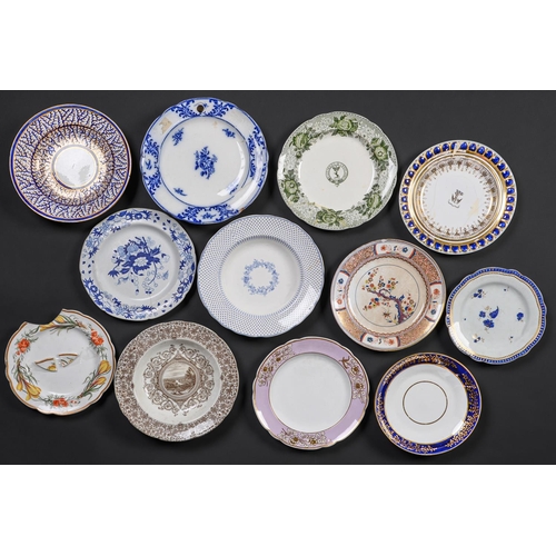 89 - Miscellaneous English bone china plates, stands and dessert dishes, late 18th - early-mid 19th c and... 