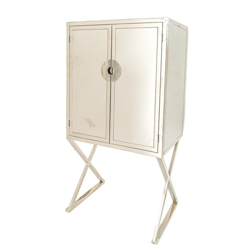 1363 - A polished metal cocktail cabinet, 150cm h