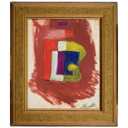 1123 - 20th c School - Abstract Colourist Study, indistinctly signed, oil on canvas, 32 x 25cm... 