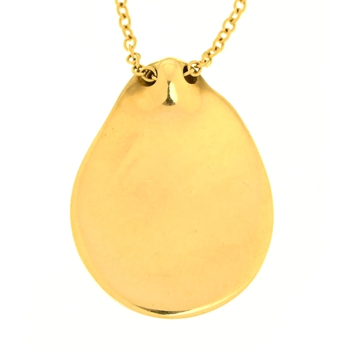 115 - Tiffany & Co. An 18ct gold pendant and necklet, pendant 20mm h, necklet signed TIFFANY & CO ... 