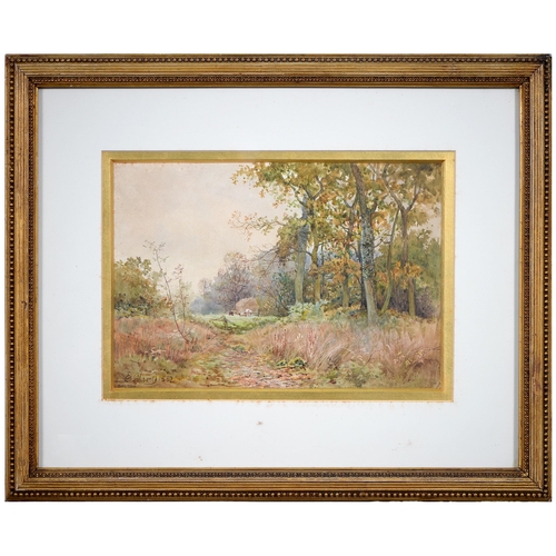 1171 - E Dares, 1882 - The Edge of a Wood, signed and dated, watercolour, 18 x 24.5cm and English School, e... 