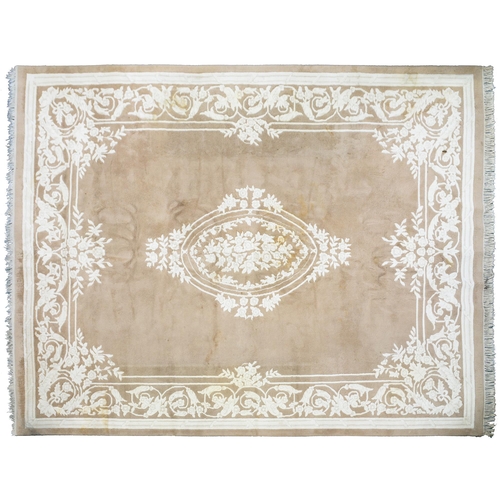 1207 - A beige and cream rug, 455 x 370cm