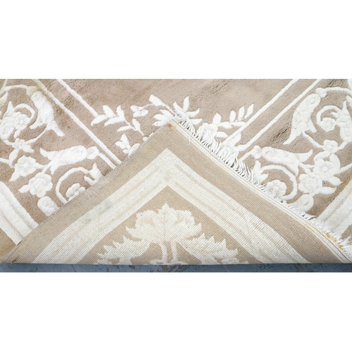 1207 - A beige and cream rug, 455 x 370cm