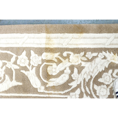 1207 - A beige and cream rug, 455 x 370cm