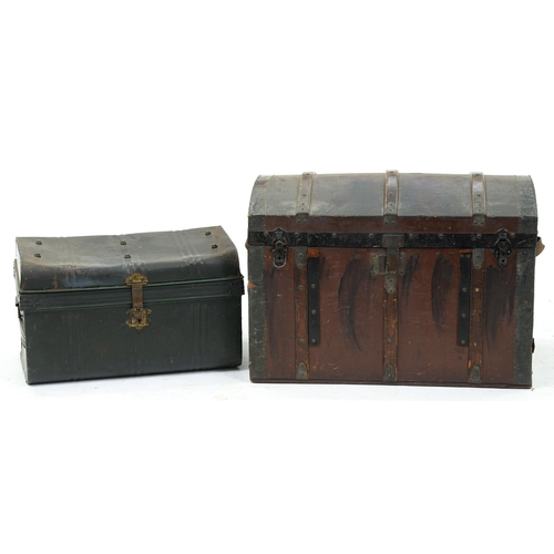 1208 - Two late Victorian cabin trunks