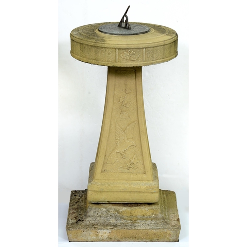 1228A - A reconstituted stone sundial, 72cm h