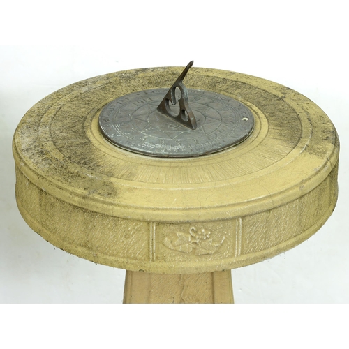 1228A - A reconstituted stone sundial, 72cm h