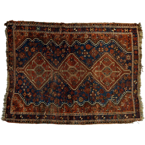 1244 - Two antique rugs, 110 x 212cm and 124 x 162cm