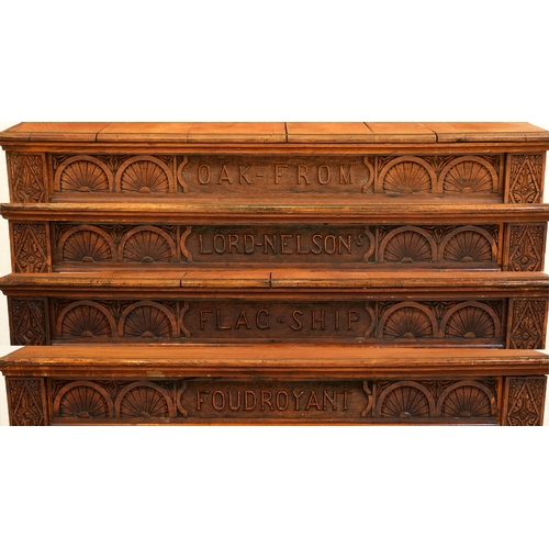 1252 - A George III oak secretaire chest and associated Victorian mahogany bookcase, with etched glass door... 