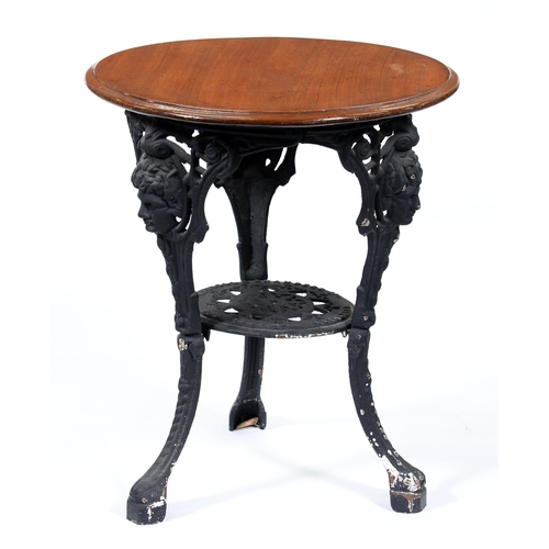 1258 - A cast iron pub table, Gaskell & Chambers Ltd Barfitters Leicester, early 20th c, the round varn... 