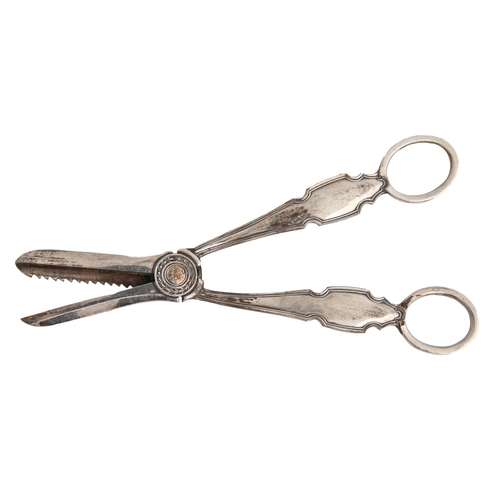 500 - A pair of George VI silver grape shears, by Cooper Brothers & Sons Ltd, Sheffield 1938, 3ozs 8dw... 