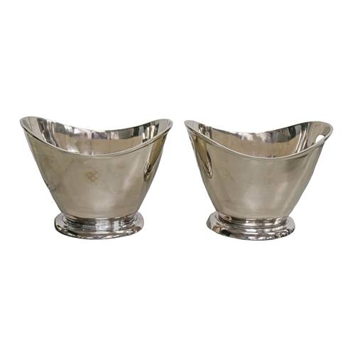 585 - A pair of polished metal  champagne buckets,  26cm h