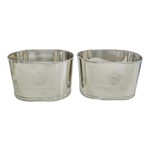 586 -  A pair of polished metal champagne buckets, 30cm h