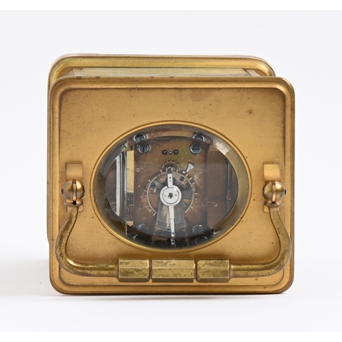 801 - A French gilt brass carriage timepiece, Drocourt & Co, late 19th c, retaining the original platf... 