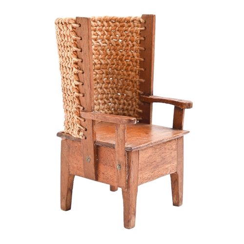 817 - A wood and lipvwork model of an Orkney chair, early 20th c,  11cm h