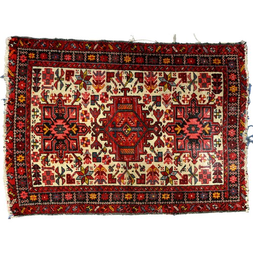 1345 - An antique rug, 106 x 130cm and another, 130 x 180cm (2)