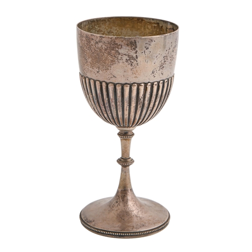 113 - An Indian colonial silver goblet, late 19th c, 15cm h, by C Krishniah Chetty, Bangalore, 6ozs 8dwtsT... 