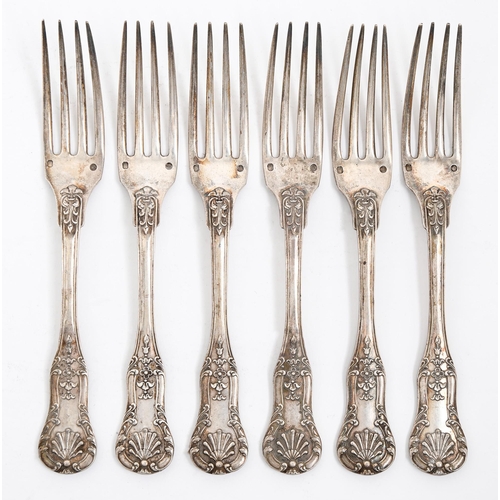 167 - A set of six French silver table forks, King's shape, by Theophile-Desire Pinchon, Paris, premier st... 