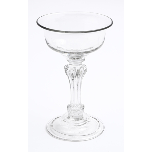 186 - An English sweetmeat glass, c1750, the double ogee bowl on moulded pedestal stem and foot, 16cm hThe... 