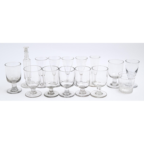 189 - Fifteen English ale glasses, rummers and others, early and mid 19th c, various sizesThe collection o... 